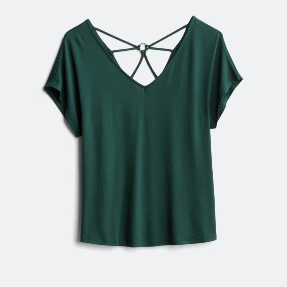 Papermoon Forest Green Short Sleeve Top